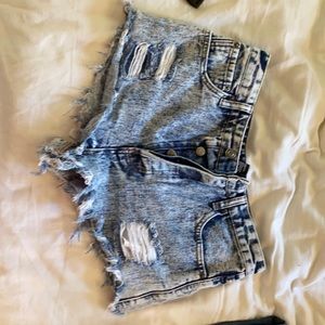 High waisted short denim shorts
